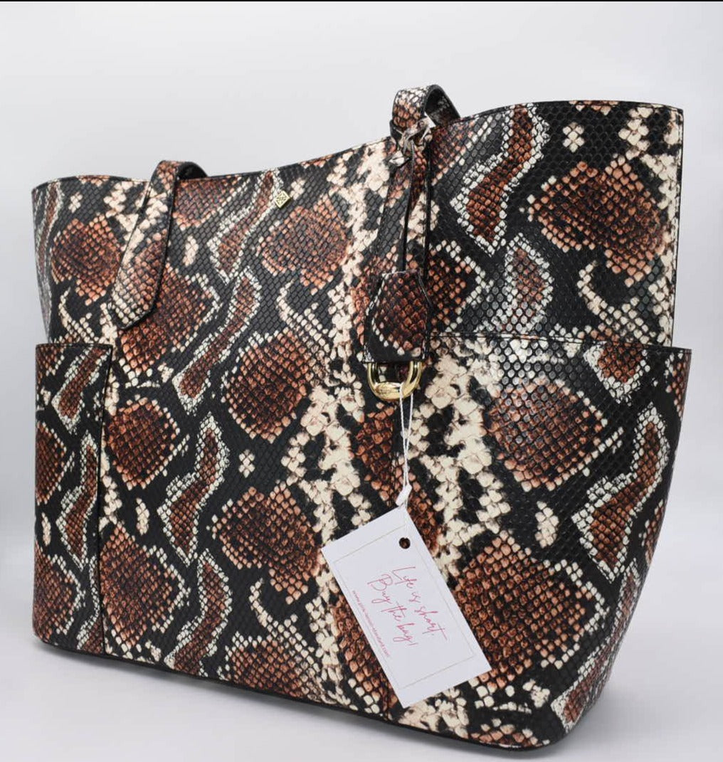 Sale Brown Antonio Melani Snake Skin Clutch