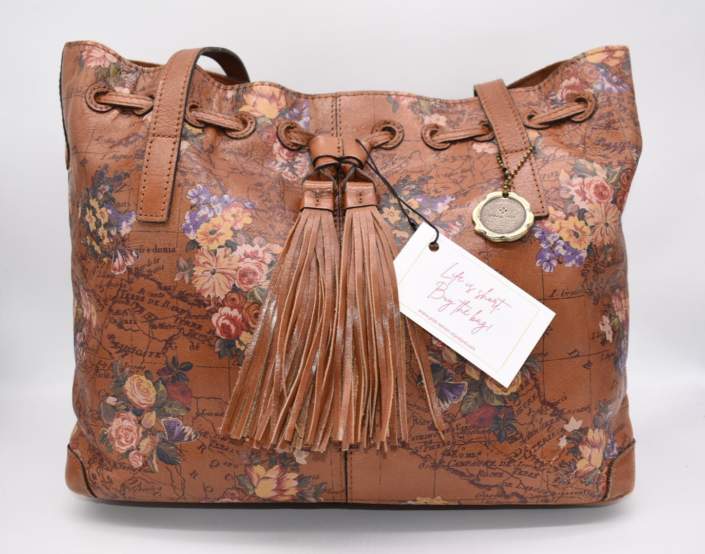 Patricia Nash Brown Leather store Floral Hand Bag