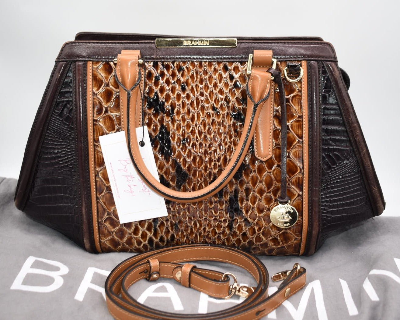 SOLD-BRAHMIN ARDEN retailer SATCHEL w/shldr strap