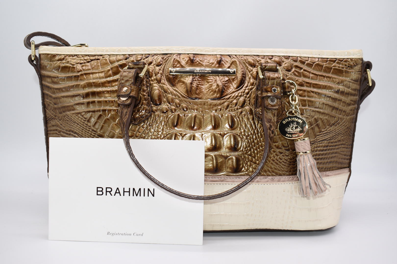 Brahmin hotsell Mini Asher Snakeskin Satchel Bag