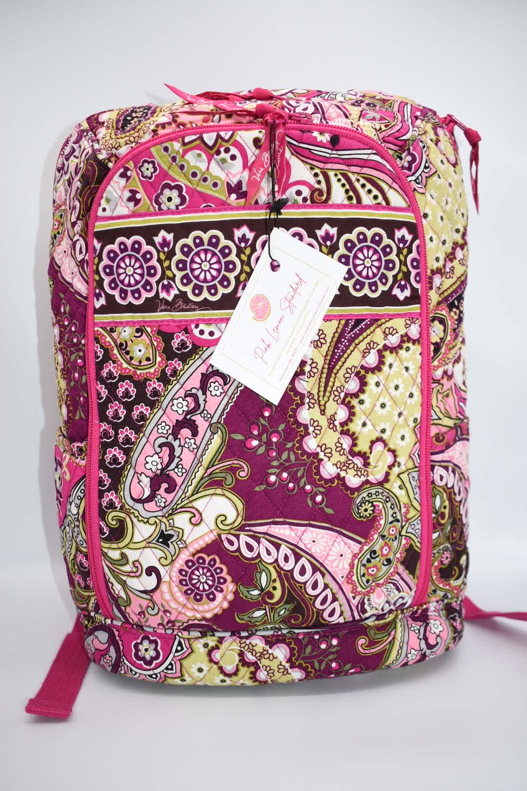Vera Bradley Laptop Campus Backpack in Very Berry Paisley Pattern – Pink  Lemon Standard