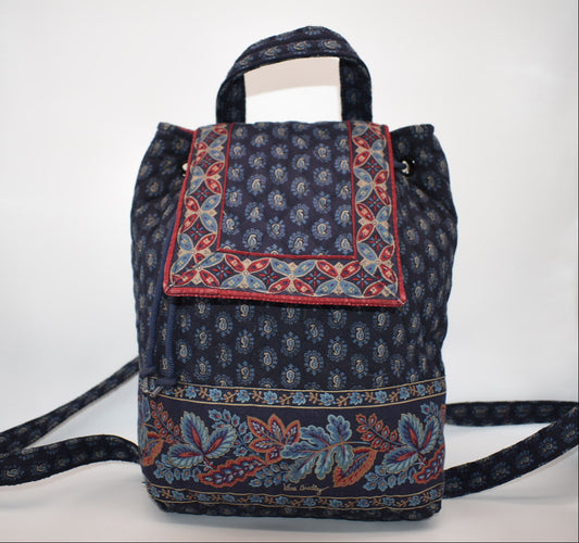 Vintage Vera Bradley Mimi Backpack in "Classic Navy -1998" Pattern