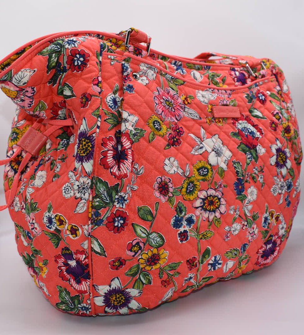 Vera Bradley Large Glenna  Shoulder Bag in "Coral Floral" Pattern