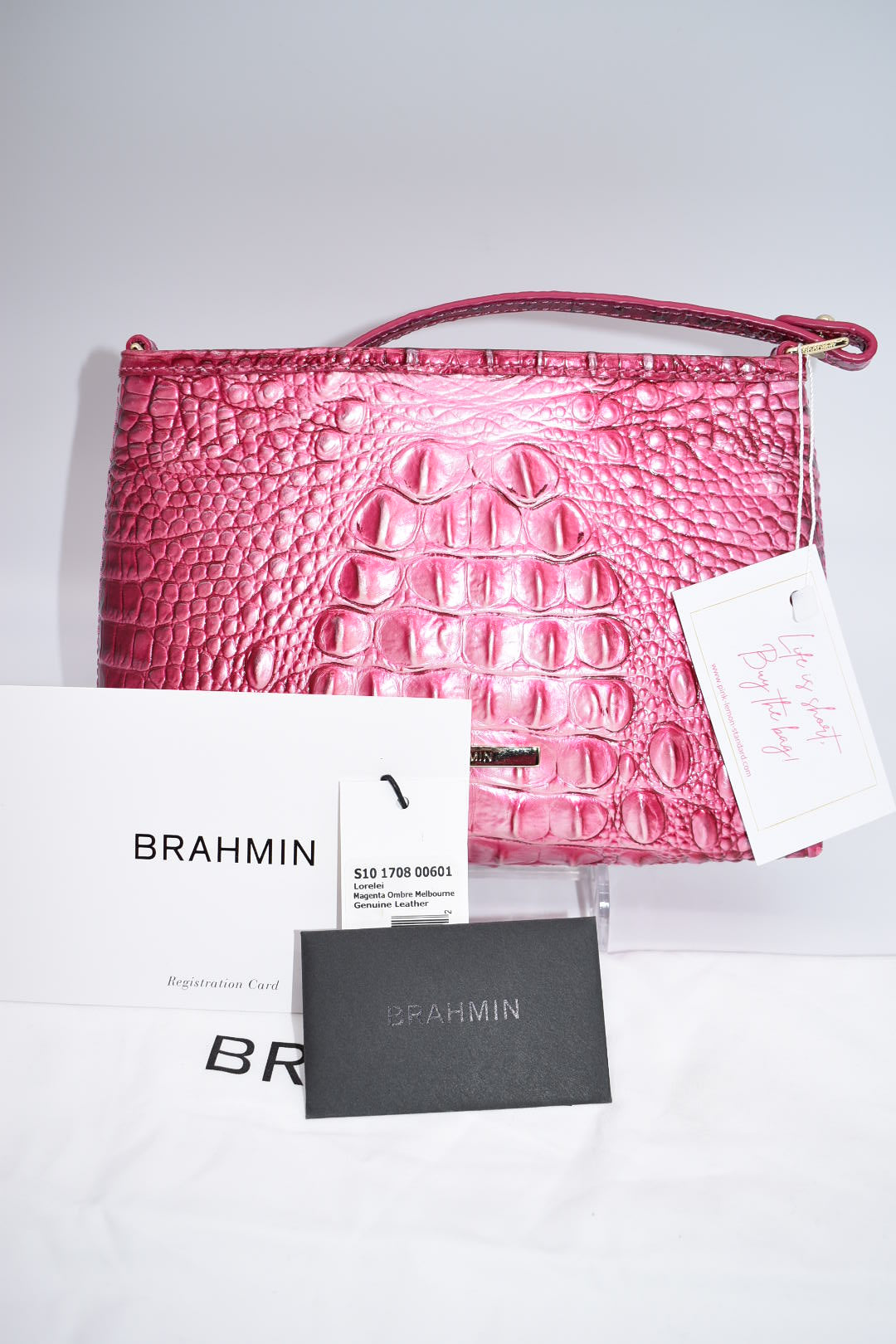 Brahmin Lorelei Shoulder Bag in Magenta Ombre Melbourne