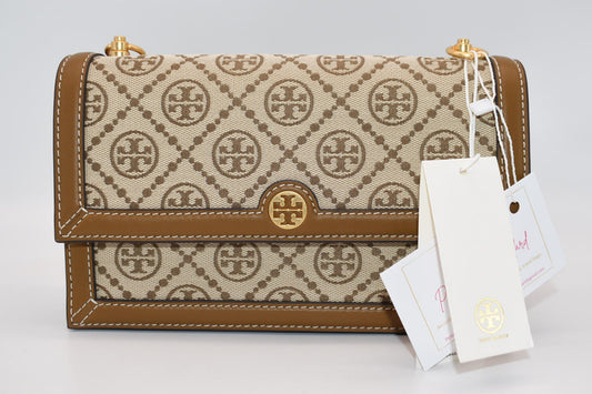 Tory Burch T Monogram Jacquard Mini Bag in Hazelnut