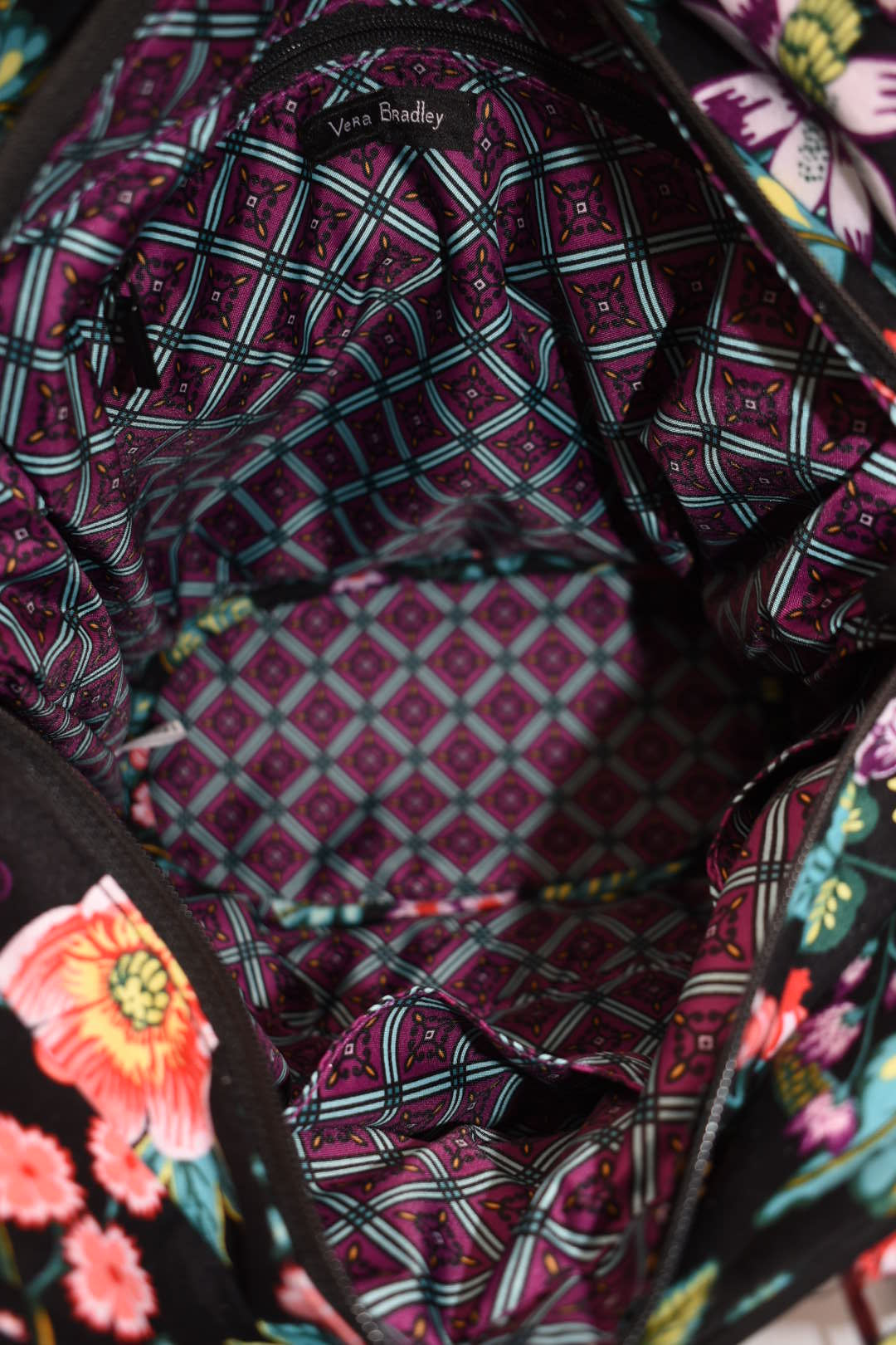 Vera Bradley Glenna Satchel Bag in "Floral Vines" Pattern