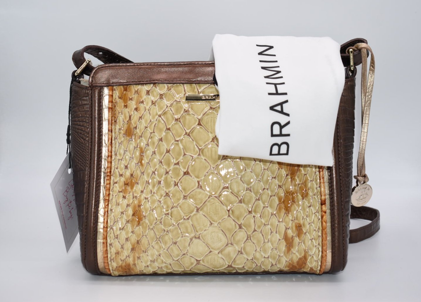 Brahmin Carrie Crossbody Bag in Honey Carlisle