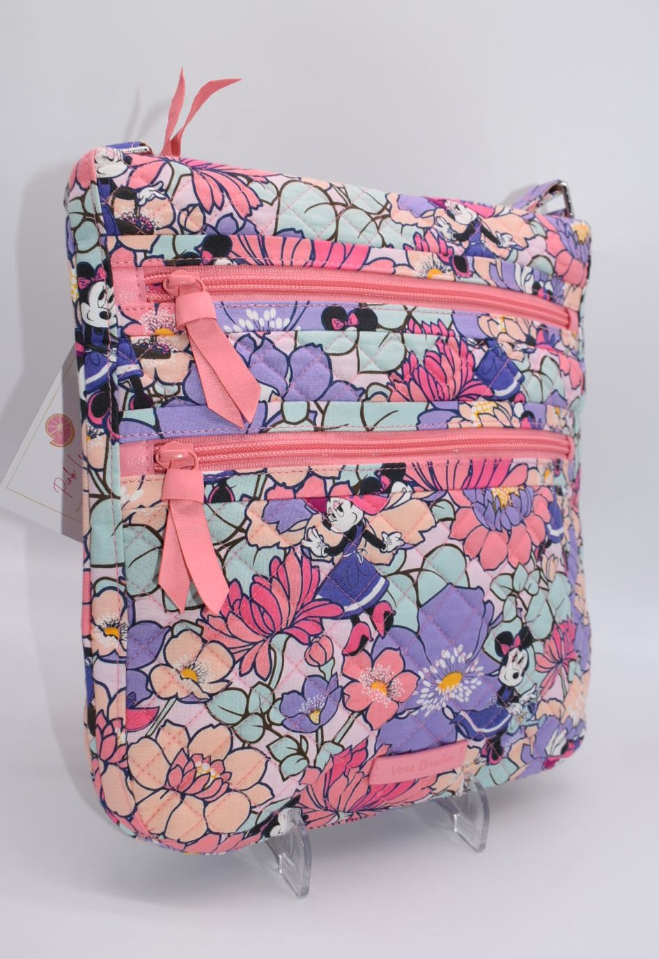 Vera Bradley Triple Zip Crossbody Bag in "Minnie's Garden Party"