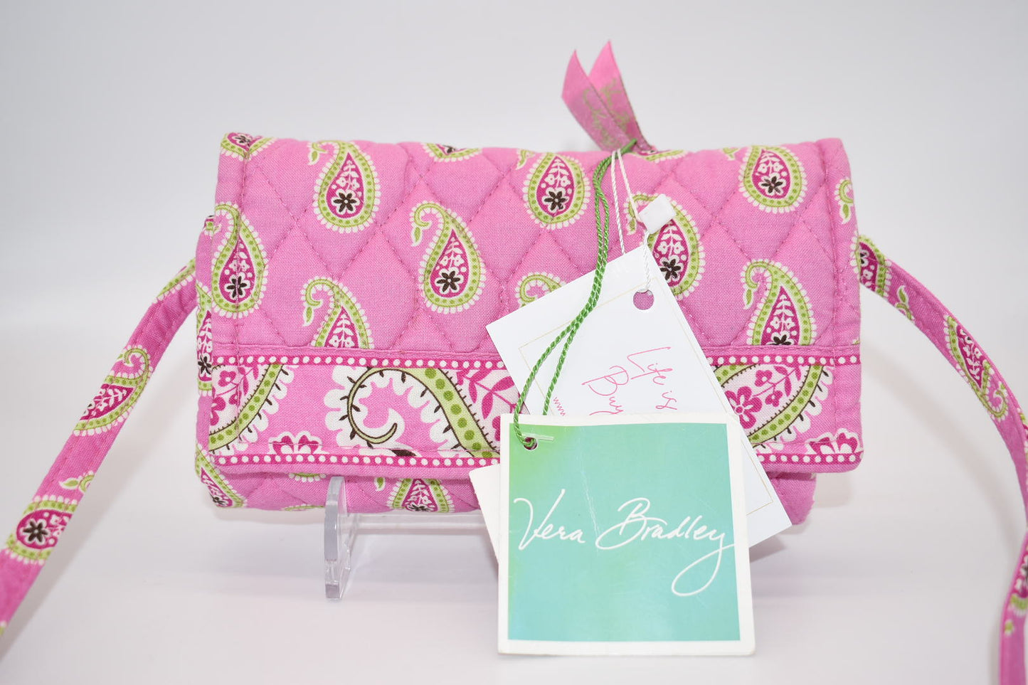 Vera Bradley Strap Wallet in "Bermuda Pink" Pattern