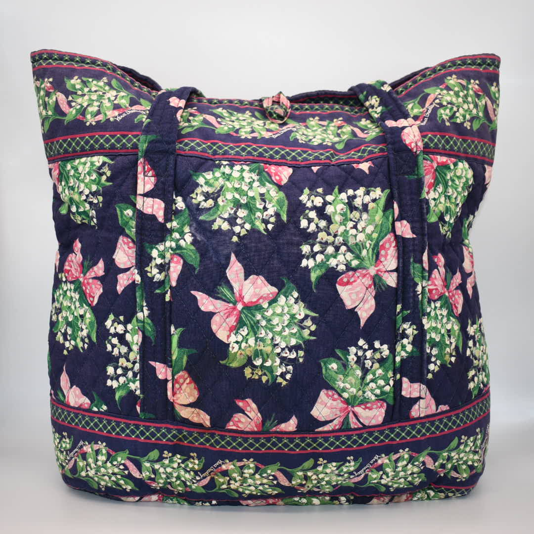 Vera Bradley Large Vera Tote Bag in "Return to Happiness-1999" Pattern