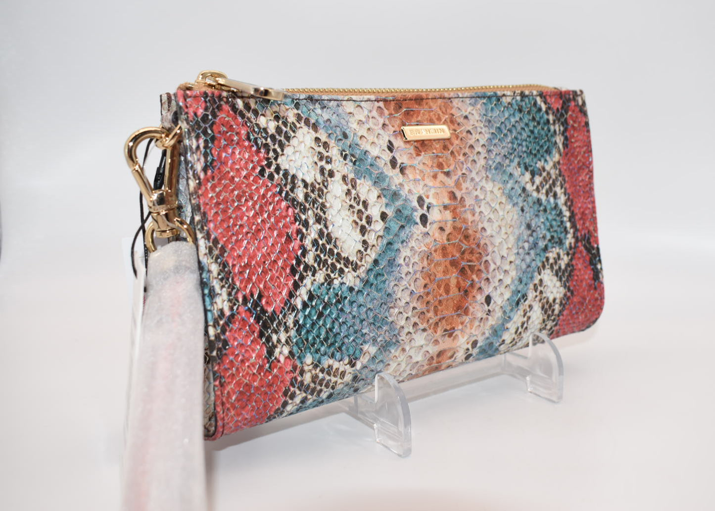 Brahmin Daisy Wristlet in Multi All Over Snake