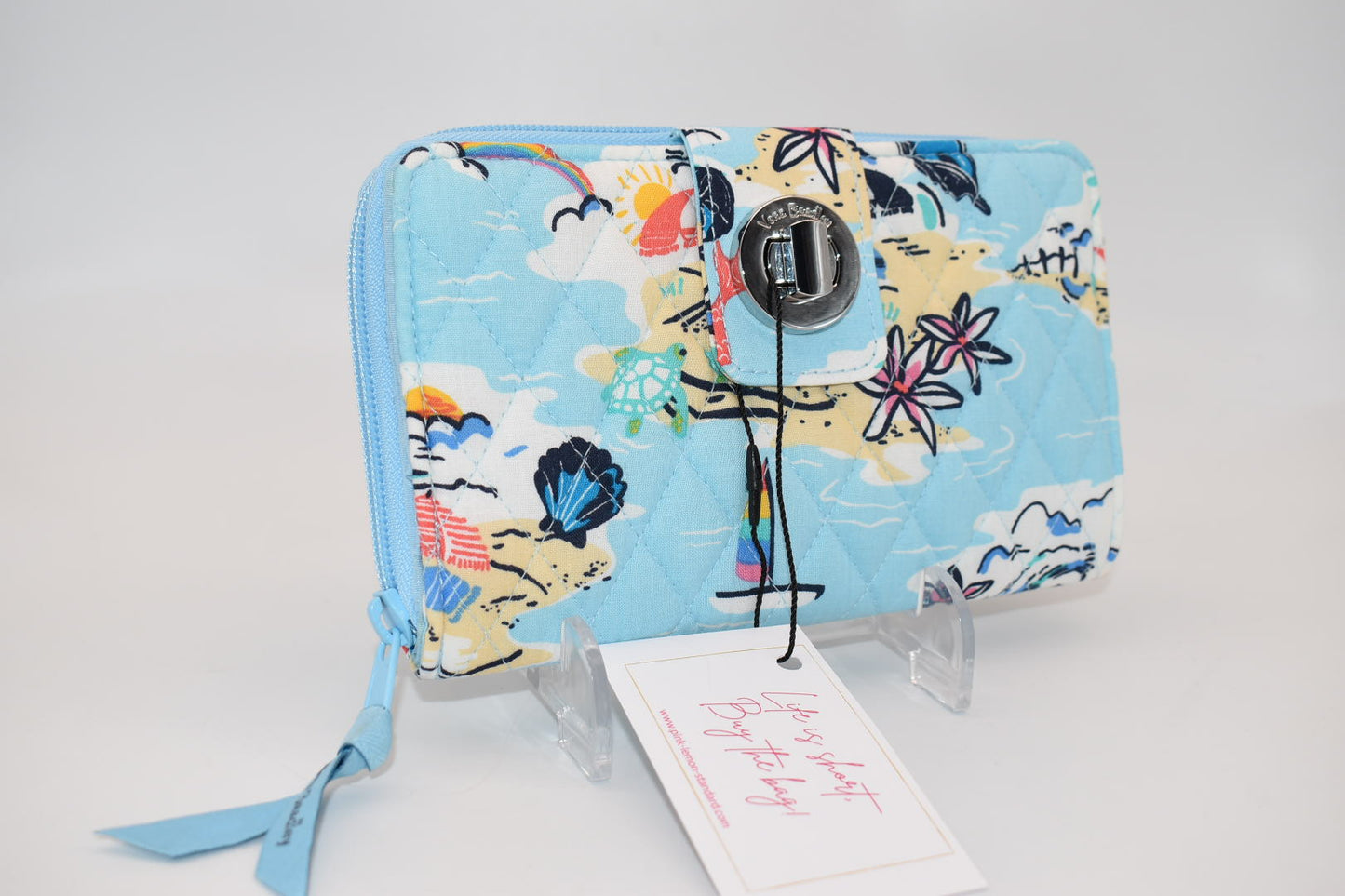 Vera Bradley RFID Turnlock Wallet in "Beach Treasures' Pattern