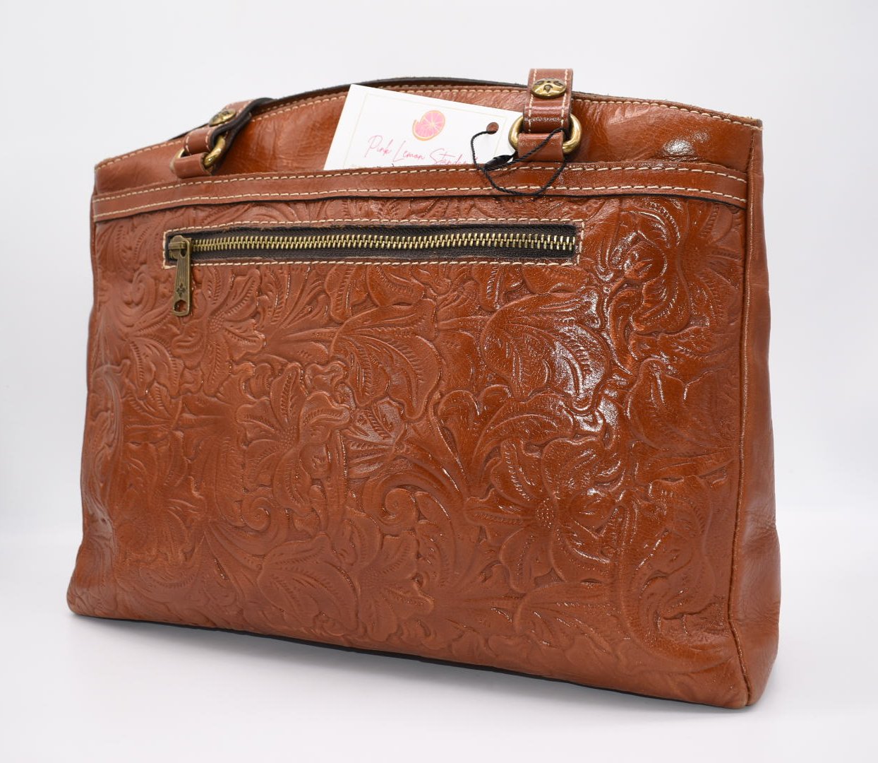 Patricia Nash Poppy Tote Bag in Tooled Tan