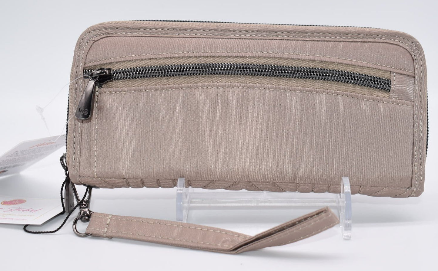 Lug Straddle Wristlet RFID Wallet in Sand Taupe