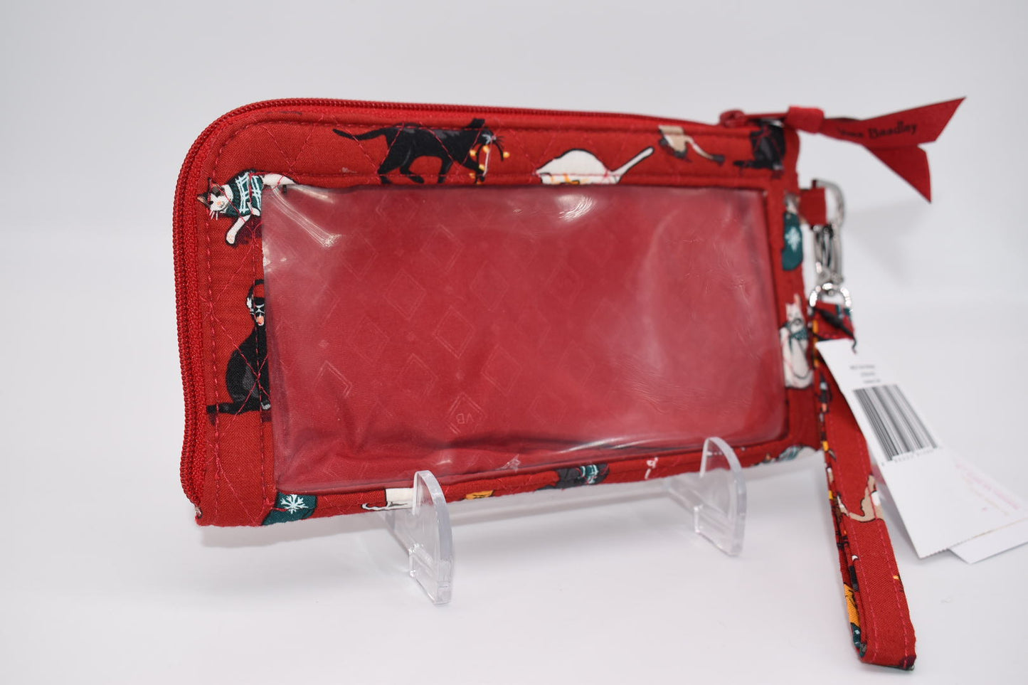 Vera Bradley RFID Tech Wristlet in "Holiday Cats" Pattern