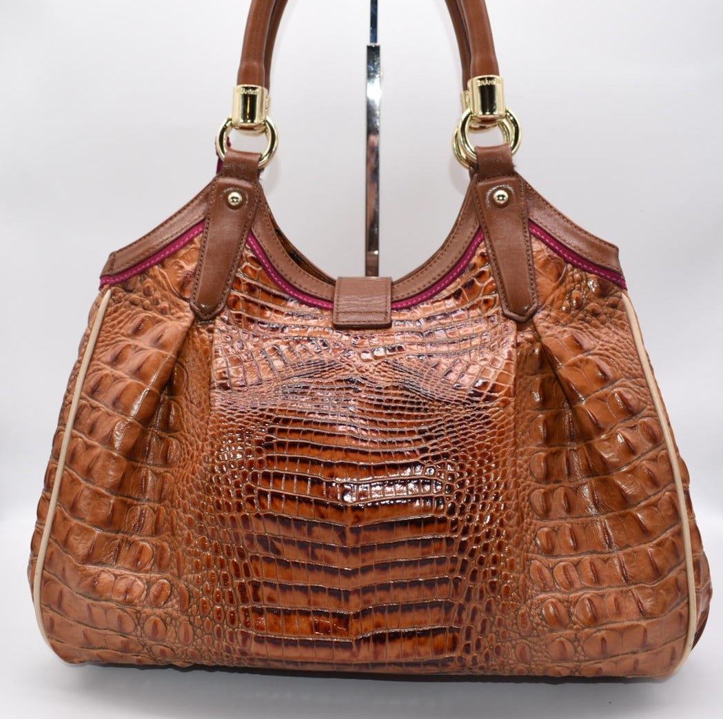 Brahmin Elisa Satchel store Purse in Sable Fashion Lizard