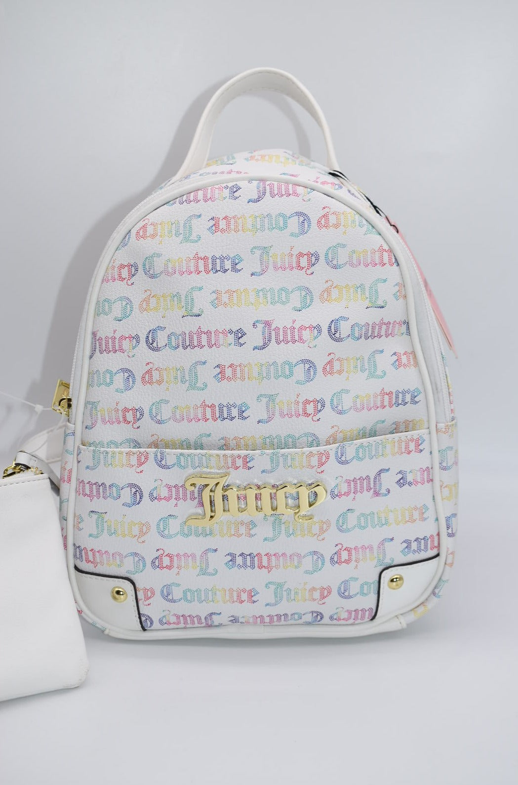 Juicy Couture Pullout Pouch Backpack in Multi White