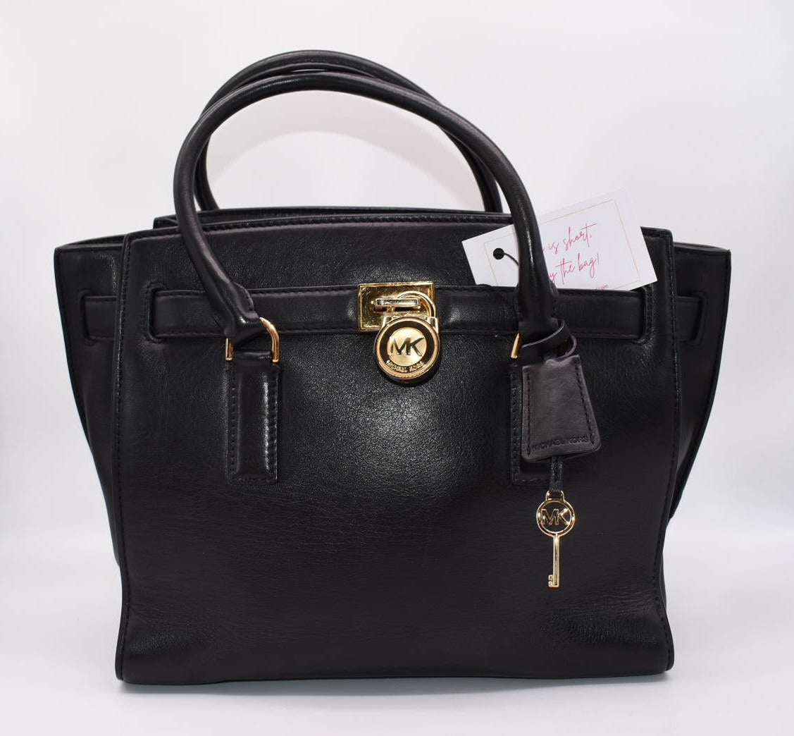 Michael Kors sale Pink Black leather tote