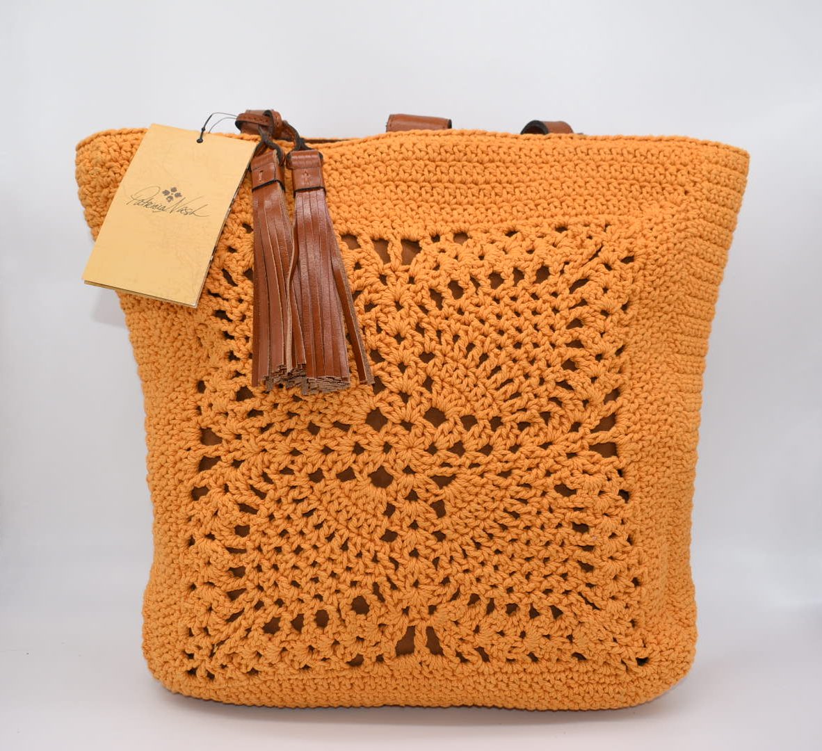 Patricia Nash Crochet Naomi Butterfly Tote Bag in Sunset