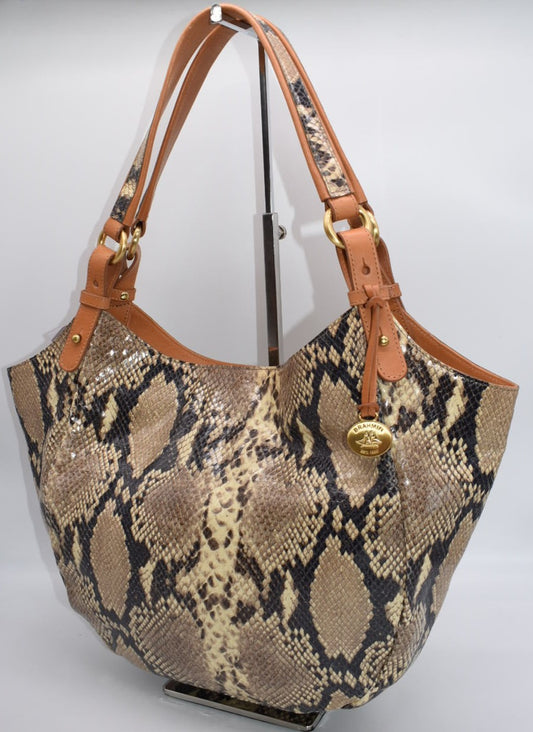 Brahmin Jackie Shoulder Bag in Natural Anaconda