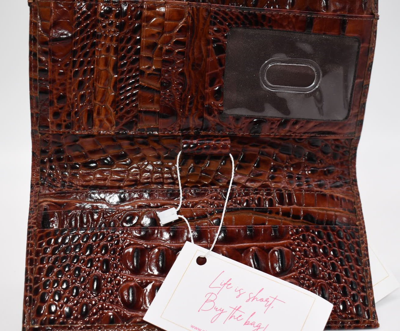 Brahmin Soft Checkbook Wallet in Pecan Melbourne