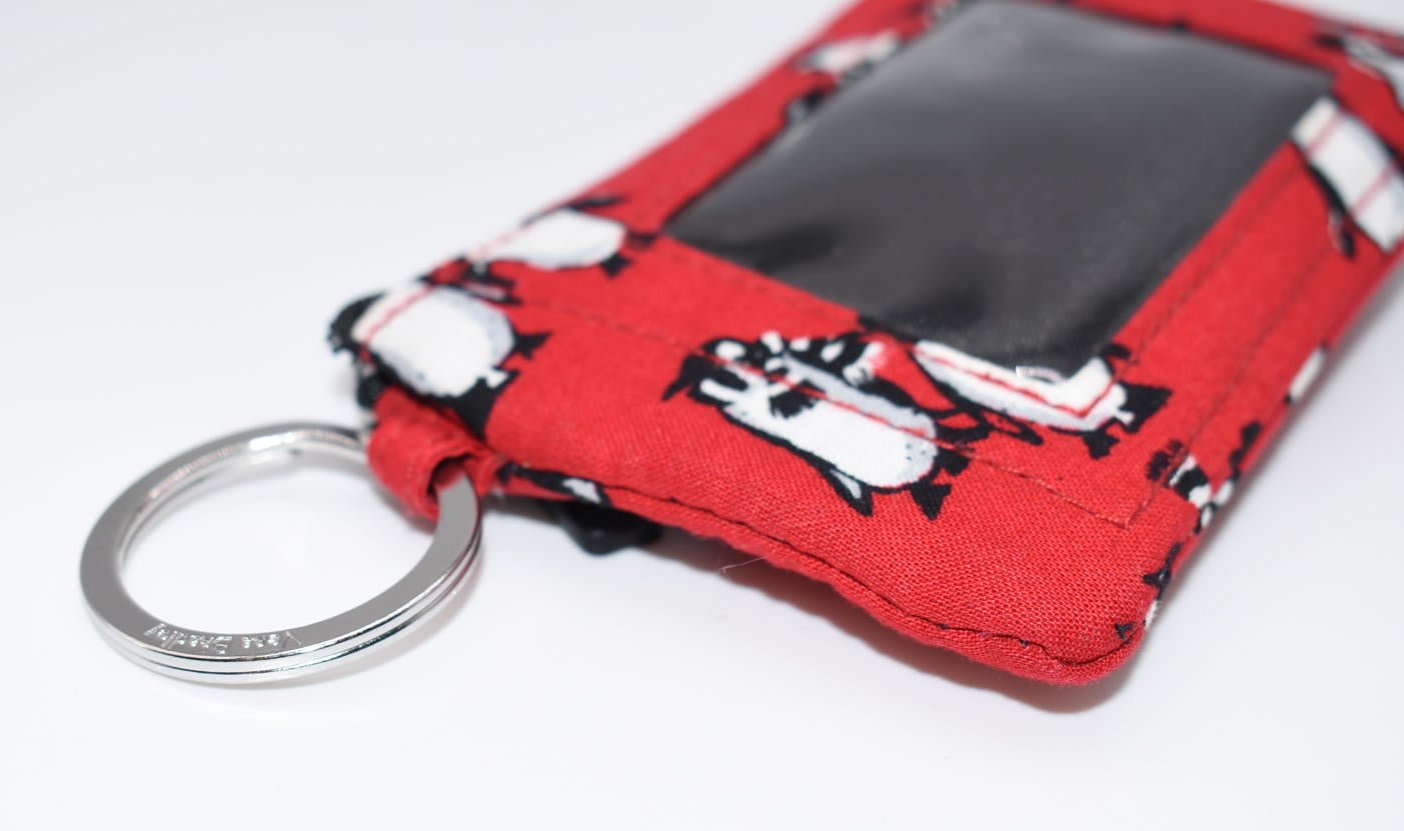 Vera Bradley Zip ID Case in Playful Penguin Red