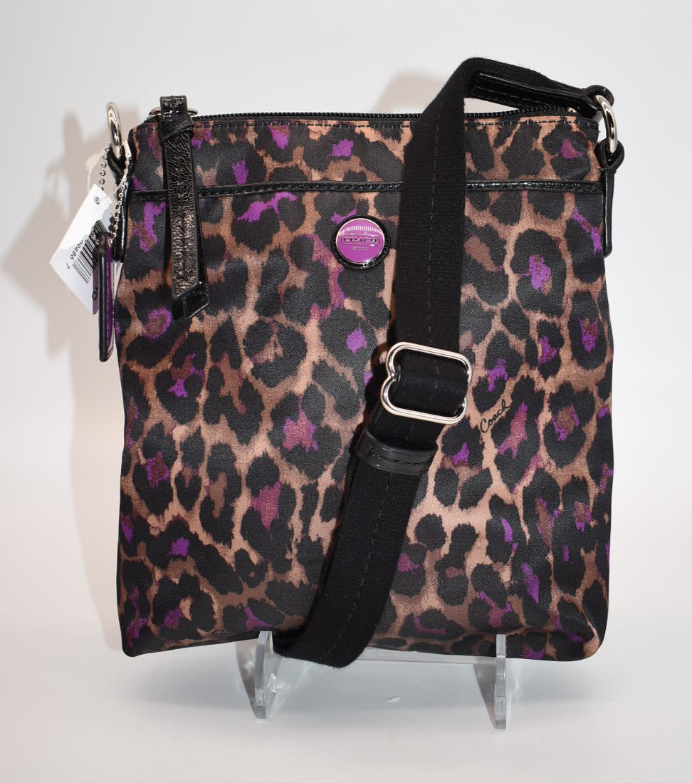 Coach North South Crossbody Bag in Ocelot & Violet