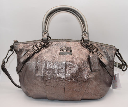 Coach Sophia Satchel Bag in Metallic Gunmetal