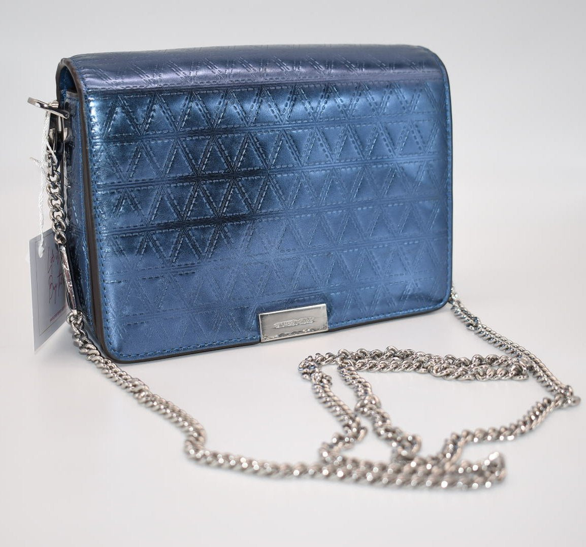 Michael Kors Jade Medium Gusset Clutch-Chain Crossbody in Steel Blue