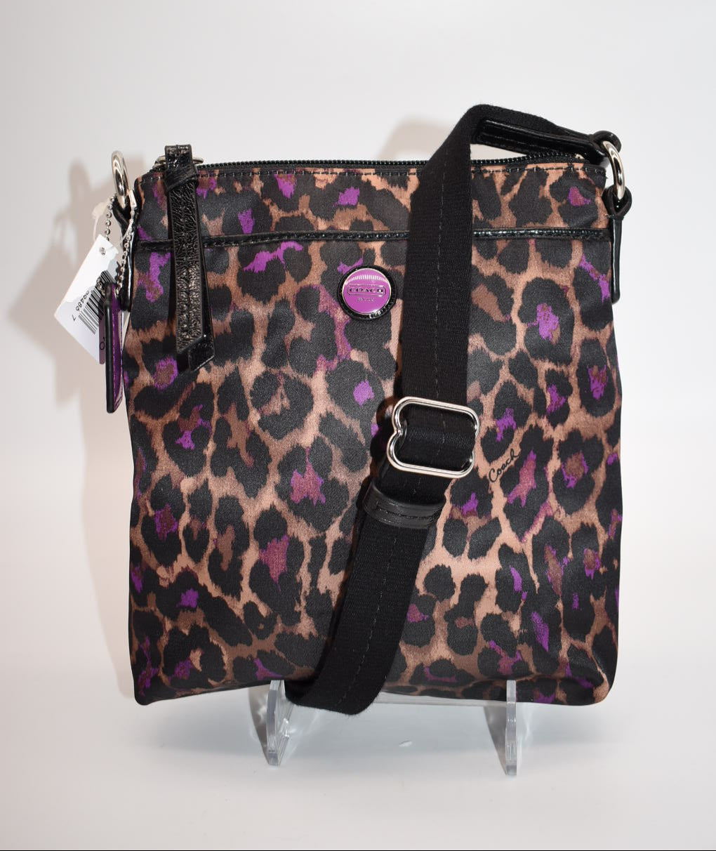 Coach North South Crossbody Bag in Ocelot & Violet