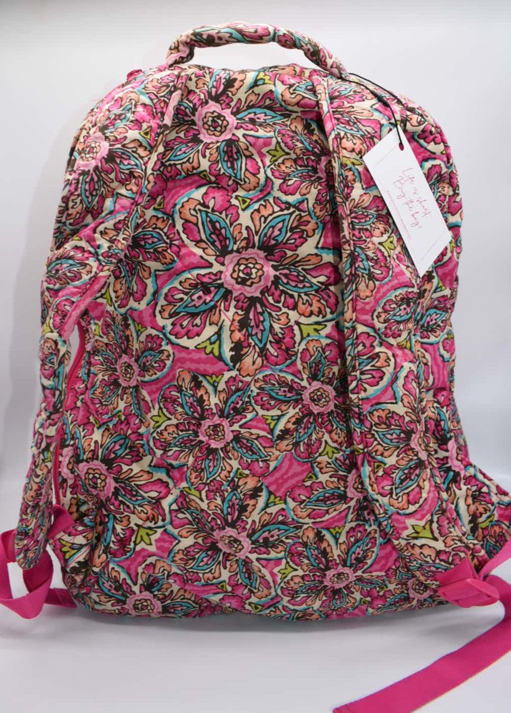 Vera Bradley Large Essential Backpack in "Sunburst Floral Pink" Pattern