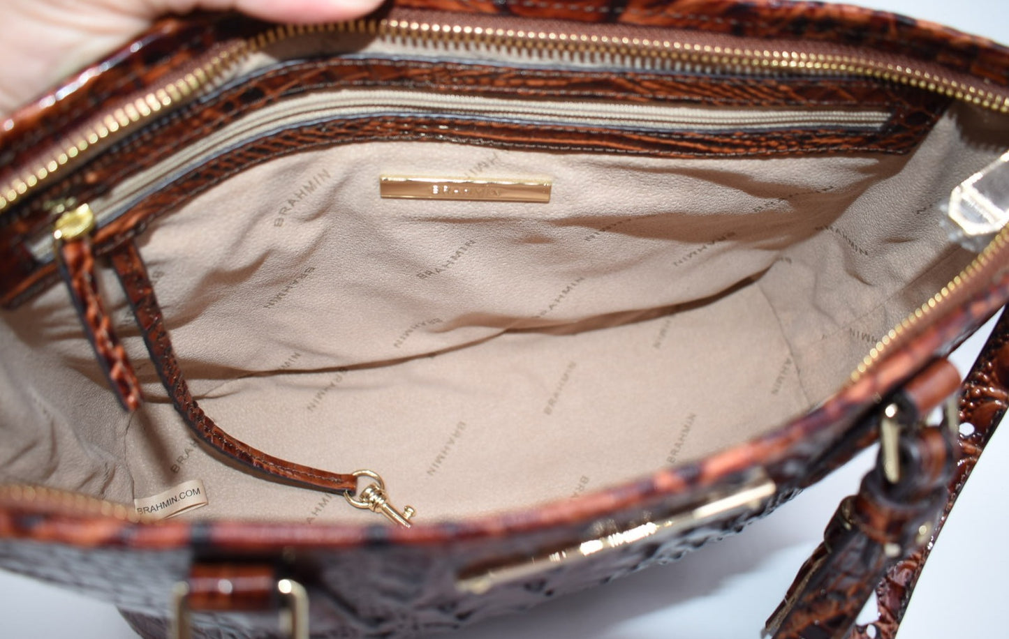 Brahmin Mini Asher Satchel Bag in Pecan Melbourne