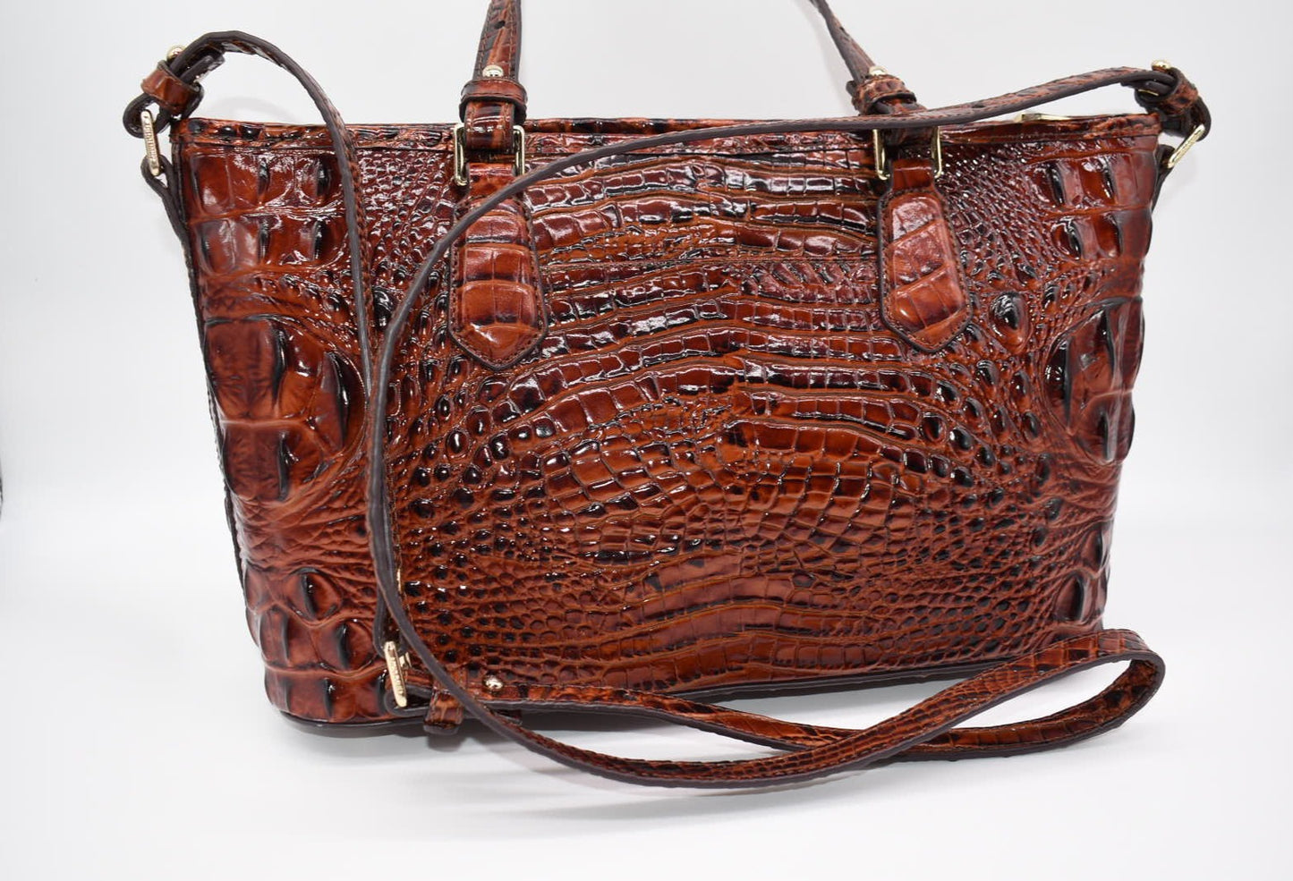 Brahmin Mini Asher Satchel Bag in Pecan Melbourne