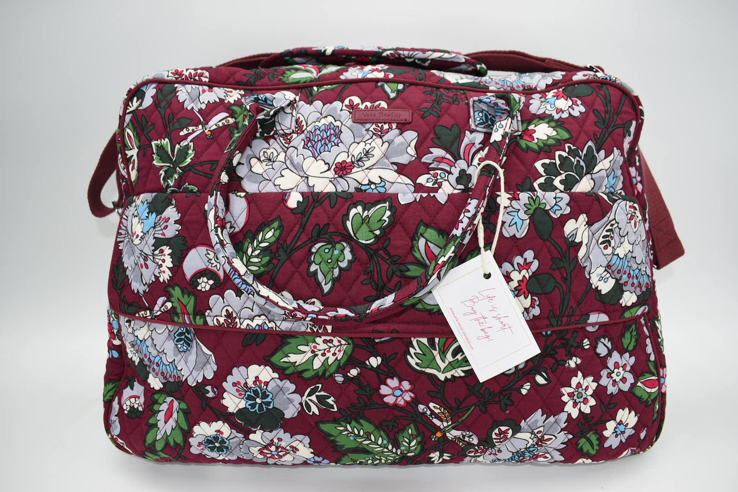 Vera Bradley Grand Traveler Bag in "Bordeaux Blooms" Pattern