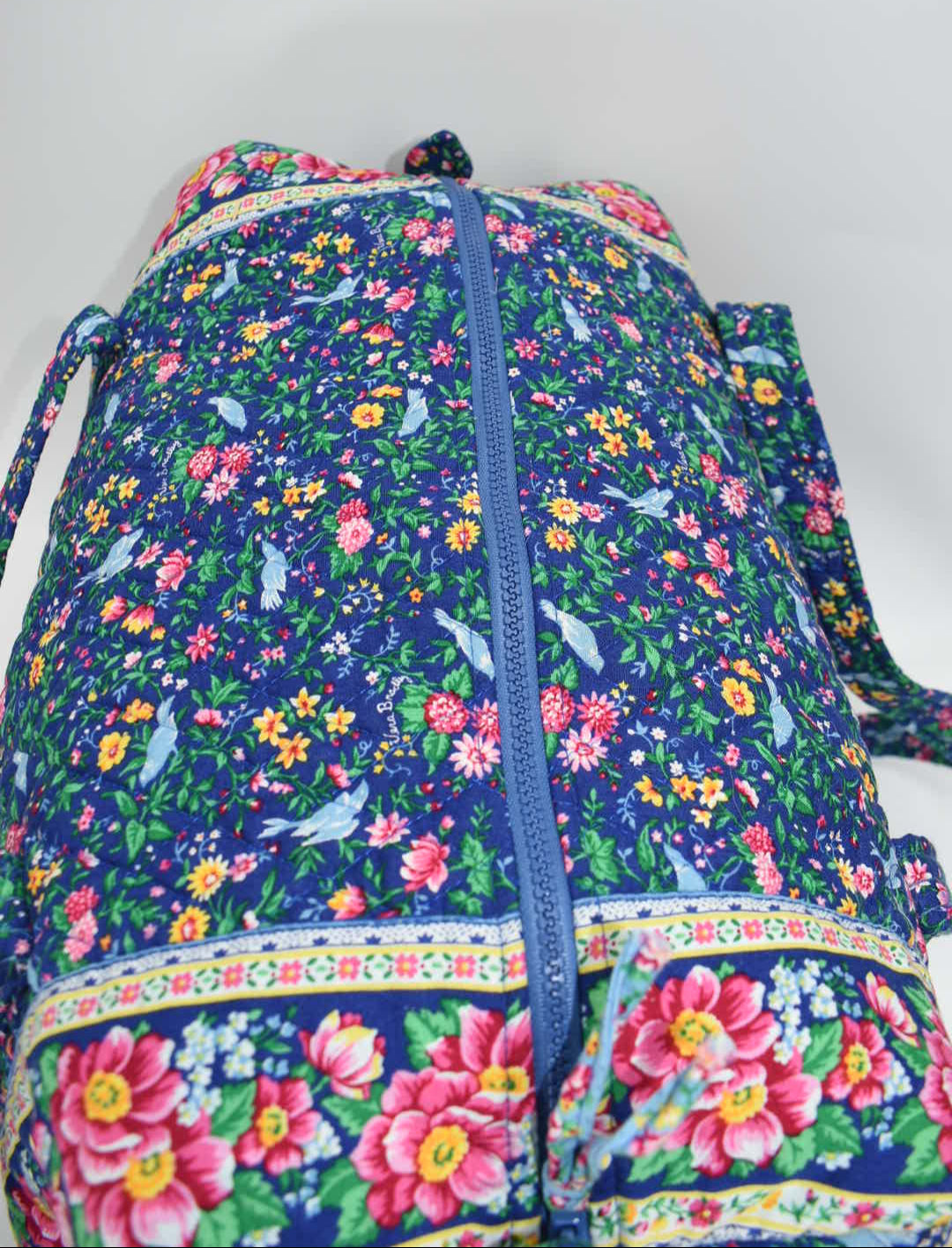 Vintage Vera Bradley Large Duffel Bag in "Bluebird-1998" Pattern