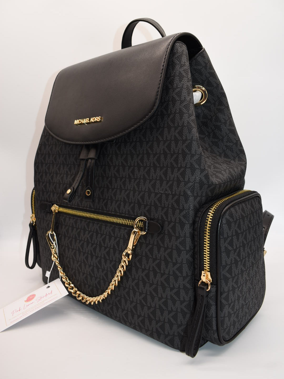 Michael Kors Jet Set Large Chain Logo Backpack in Black