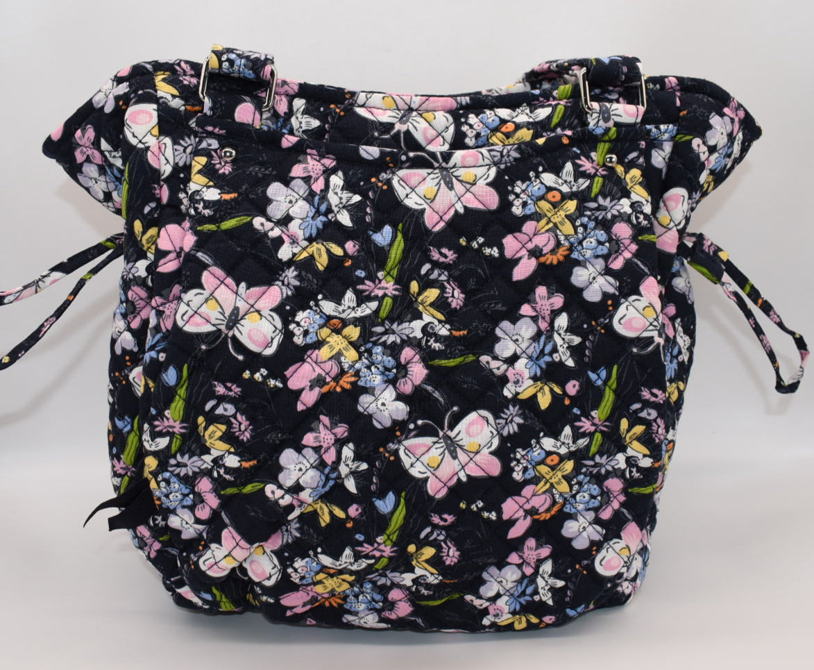 Vera Bradley Glenna Satchel Bag in "Bloom Boom Navy" Pattern