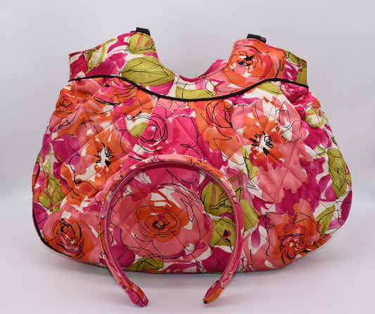 Vera Bradley Quilted Hobo Handbag & Headband in "Vivian Rose"Pattern