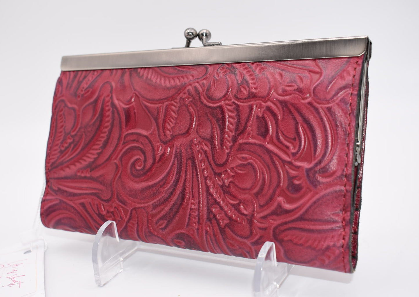 Patricia Nash Paola Tooled Leather Wallet in Raspberry