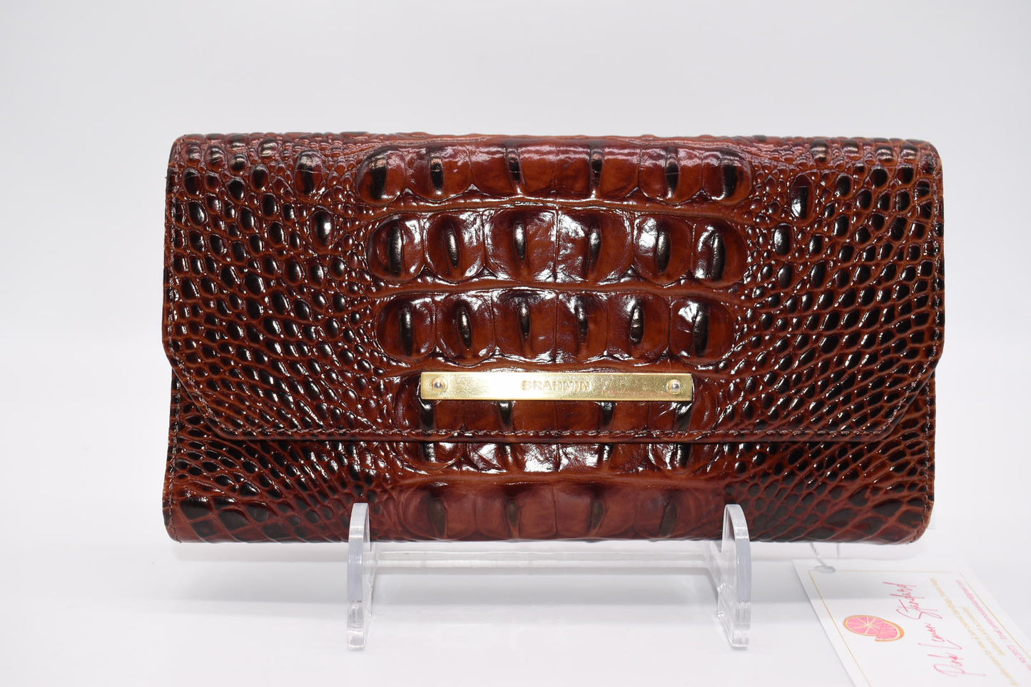 Brahmin Soft Checkbook Wallet in Pecan Melbourne