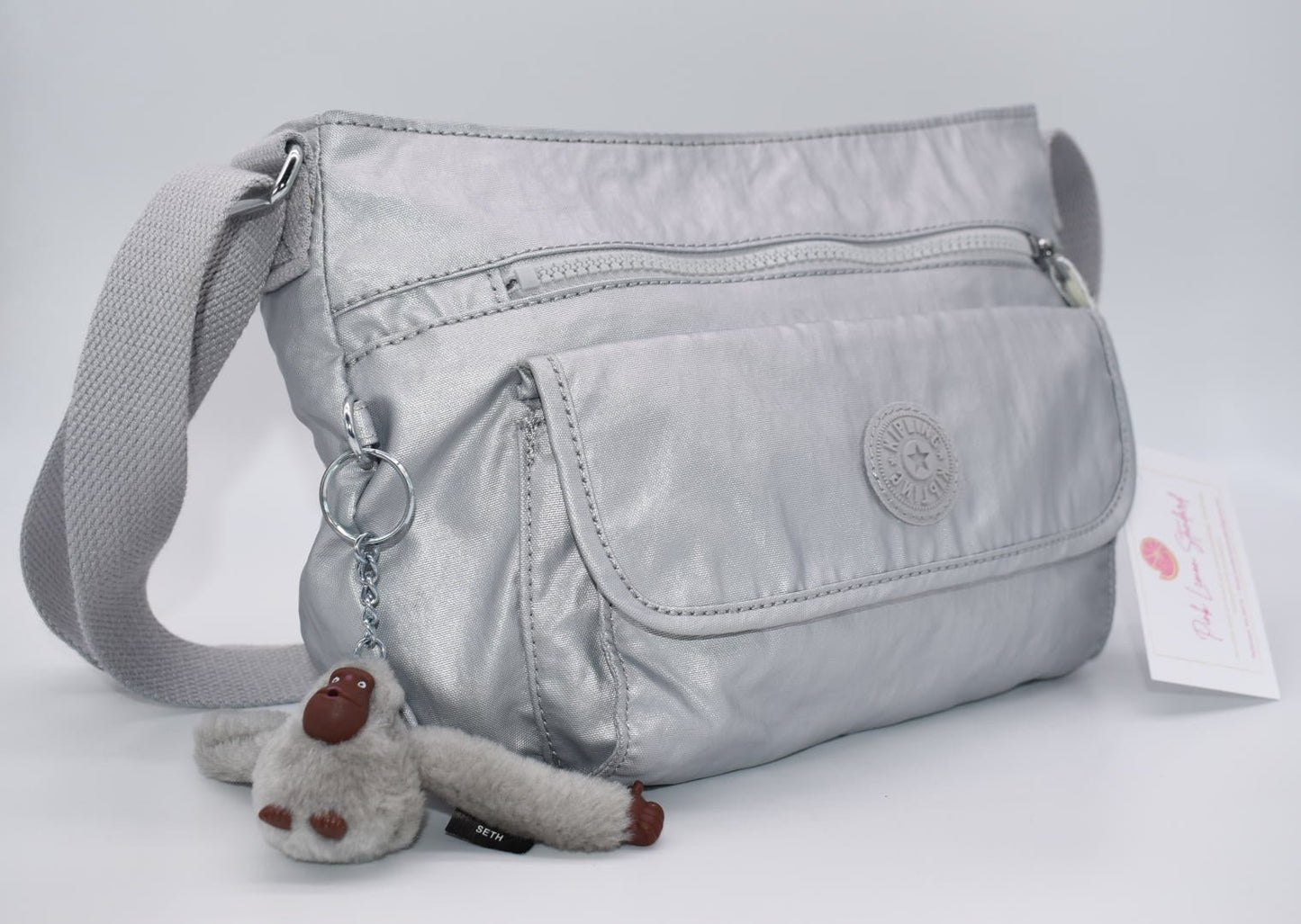 Kipling Syro Crossbody Bag in Pearlized Ash Grey