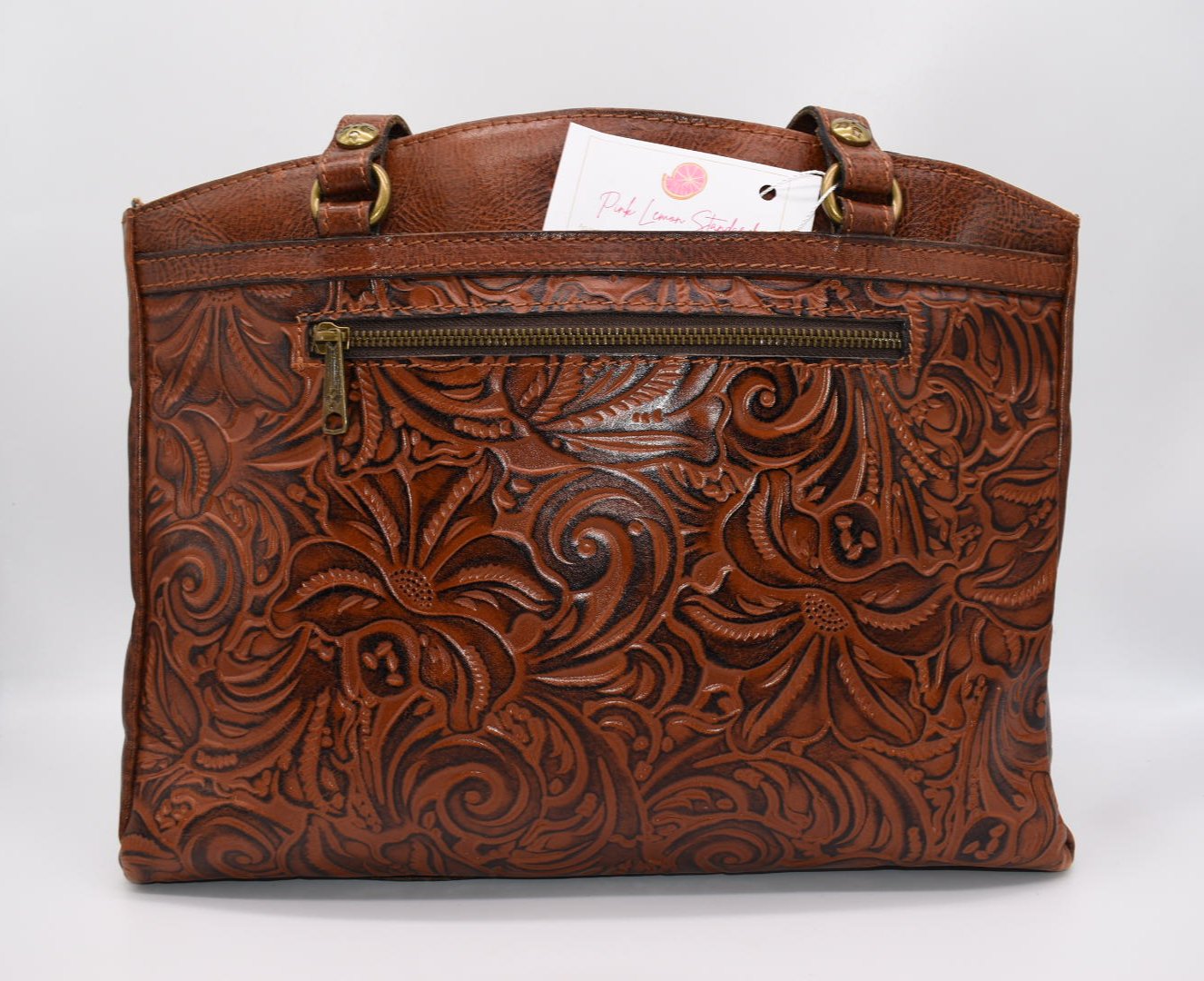 Patricia Nash Burnished Tooled Leather Poppy Tote Bag