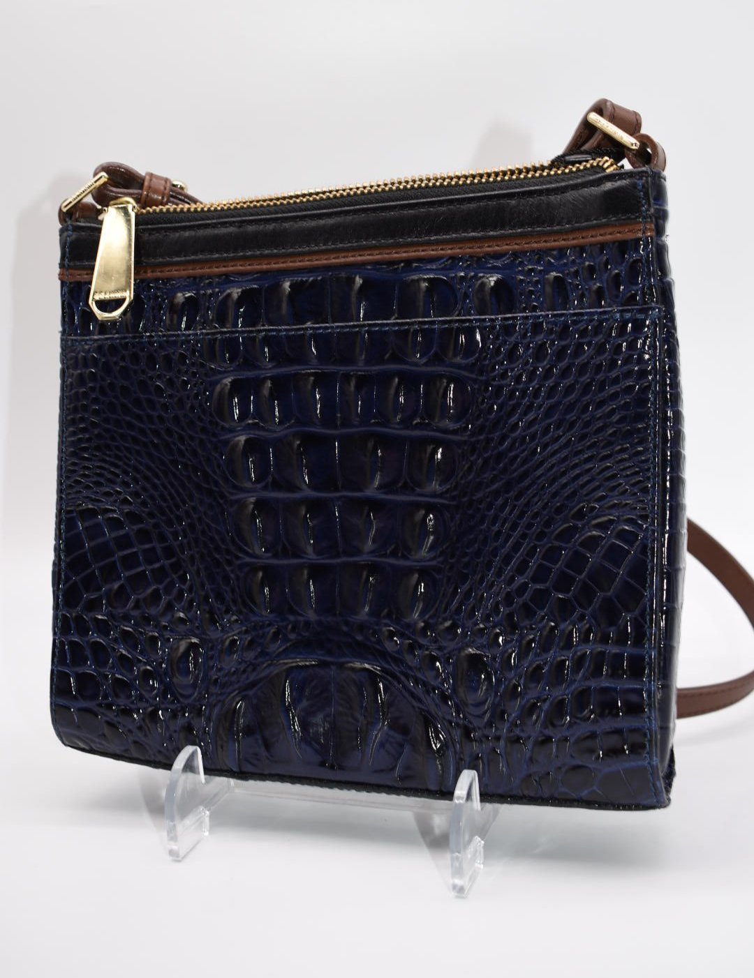 Brahmin Mimosa Crossbody Bag in Navy Creme Carlisle