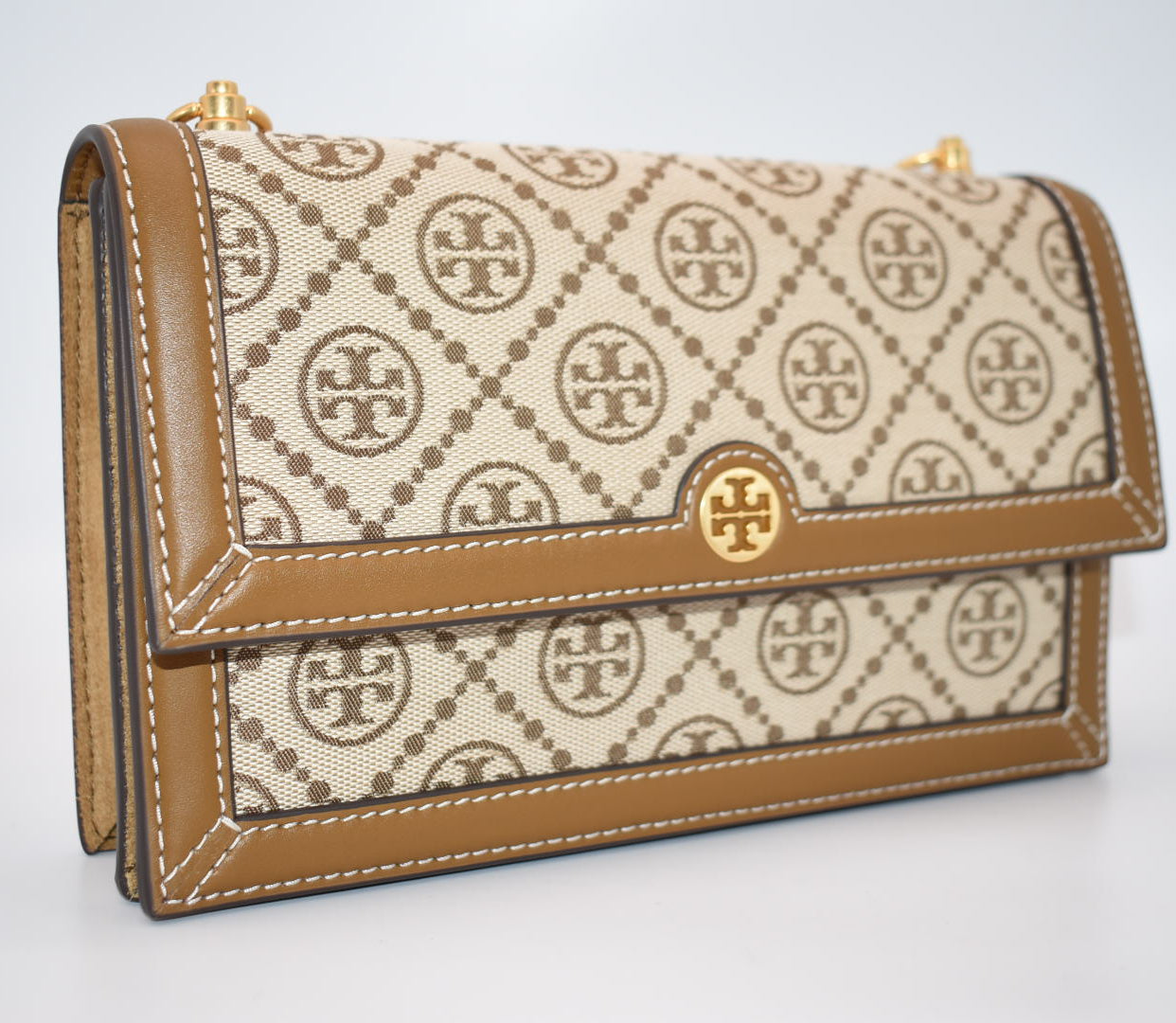 Tory Burch T Monogram Jacquard Mini Bag in Hazelnut