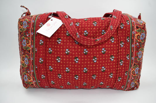 Vera Bradley Large Duffle Bag in "Provincial Red - 2000" Pattern