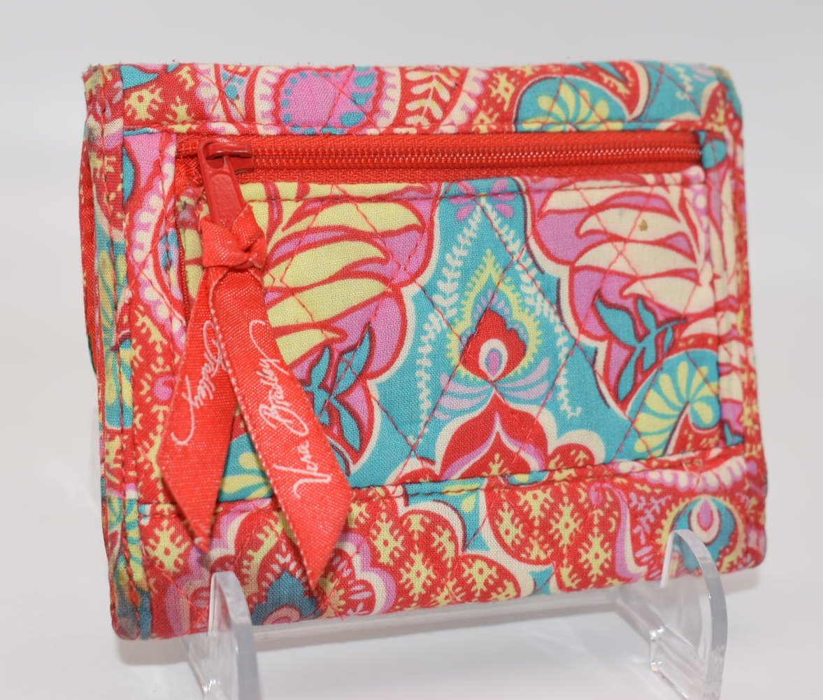 Vera Bradley Trifold Wallet in "Paisley in Paradise" Pattern