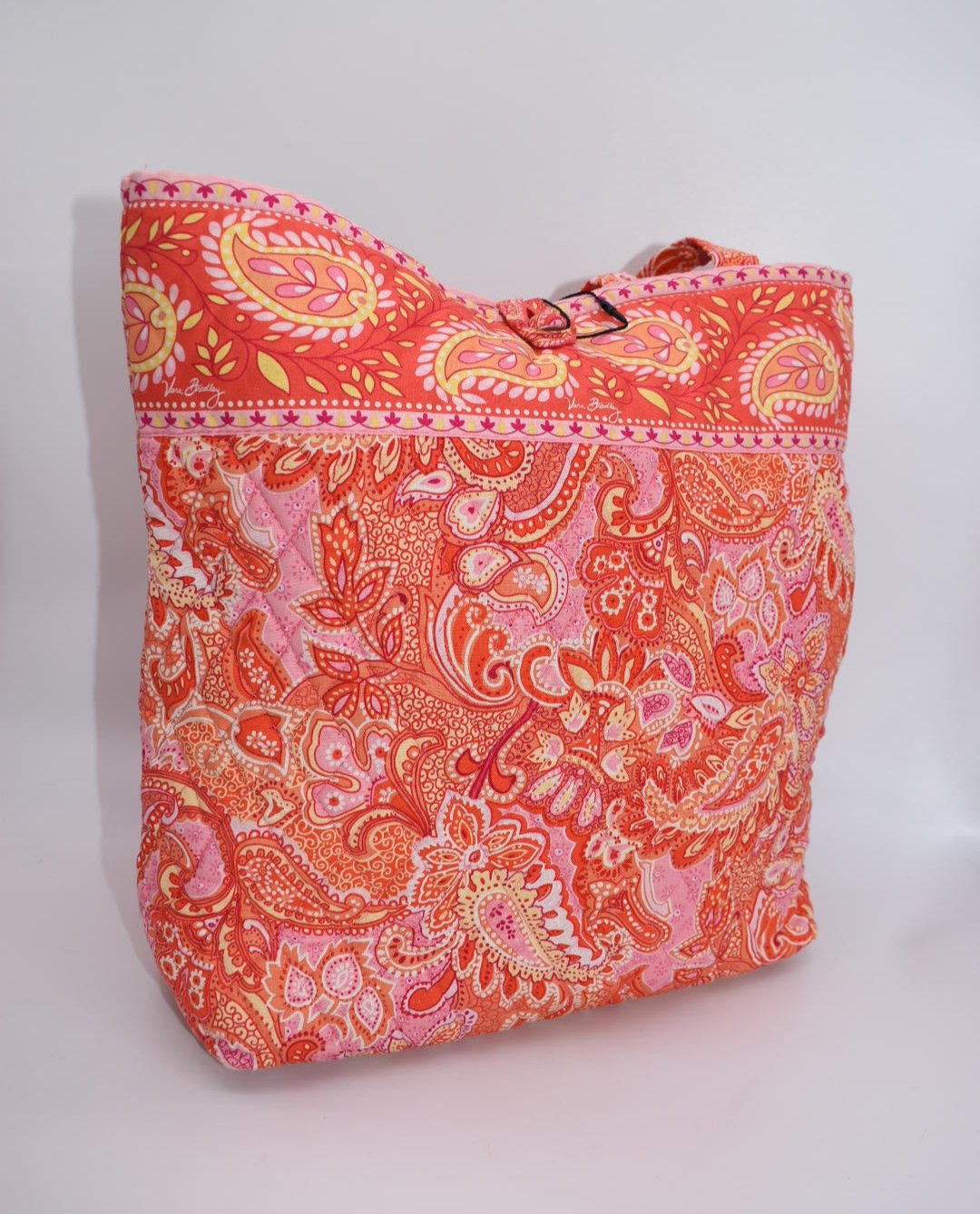 Vera Bradley Cotton Tote Bag in "Sherbet" Pattern