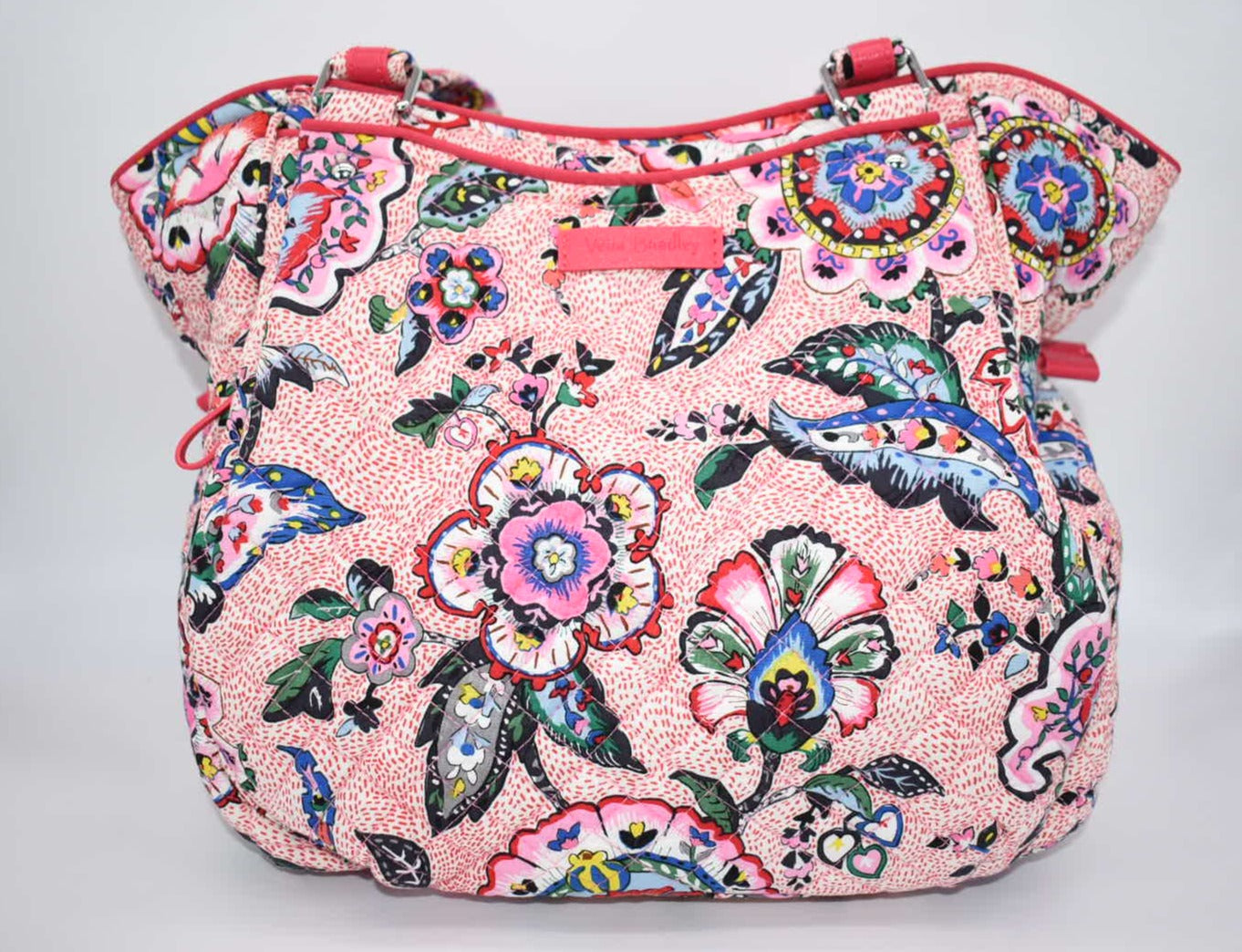 Vera Bradley Glenna Satchel Bag in "Stitched Flowers" Pattern