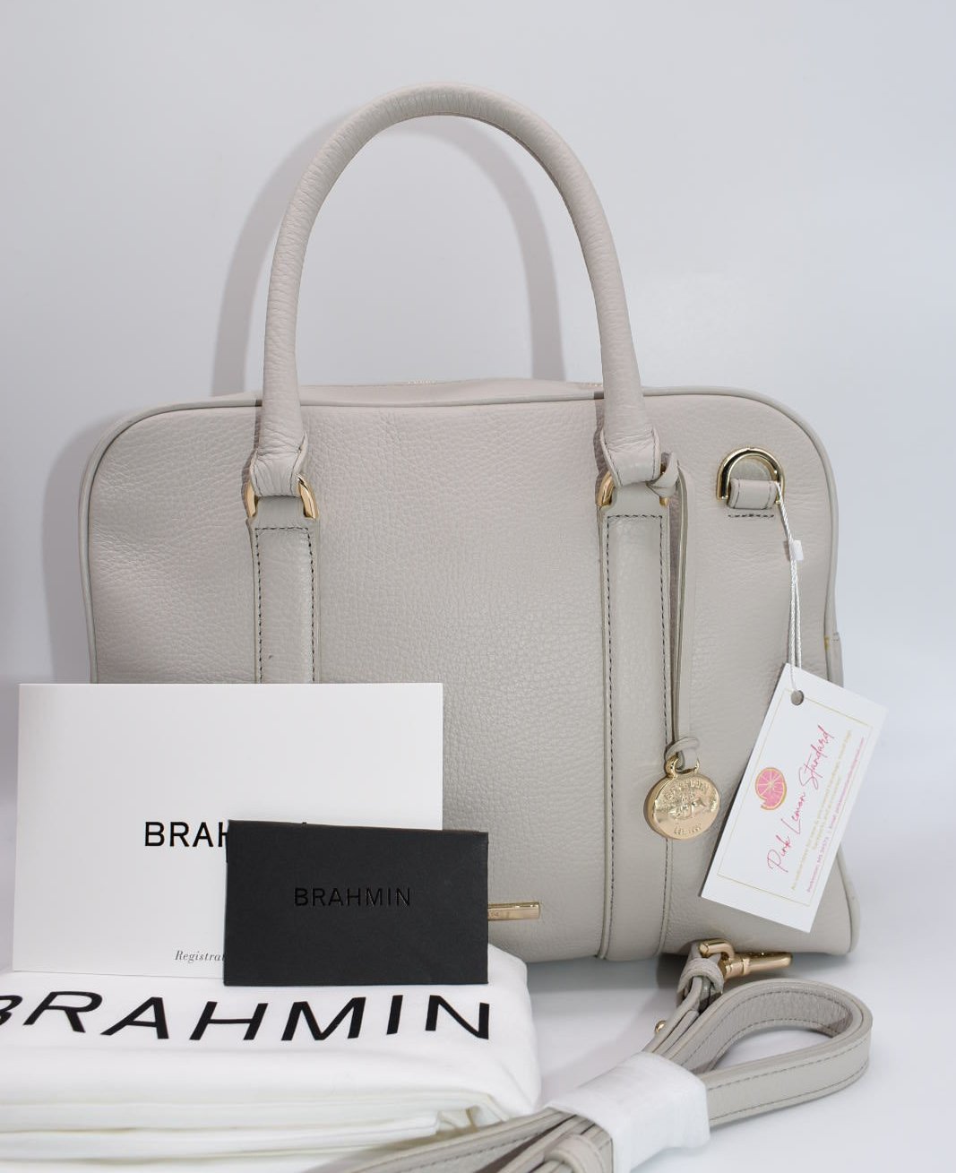 Brahmin Marissa Satchel Bag in Latte Velouria