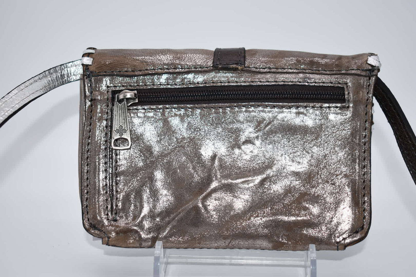 Patricia Nash Torri Crossbody Bag in Metallic Gunmetal Pewter